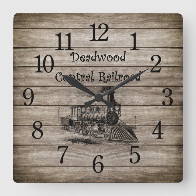 Deadwood Central Railroad ~ South Dakota Square Wall Clock (Front)