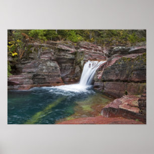 Deadwood Falls on Reynolds Creek in autumn in Poster