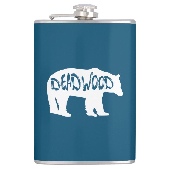 Deadwood South Dakota Bear Hip Flask (Front)