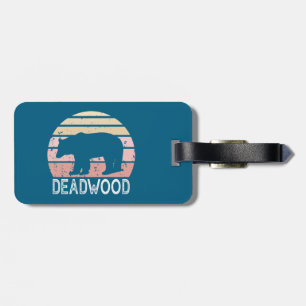 Deadwood South Dakota Retro Bear Luggage Tag