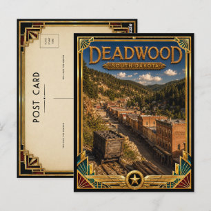 Deadwood South Dakota Vintage Art Deco Golden Age Postcard