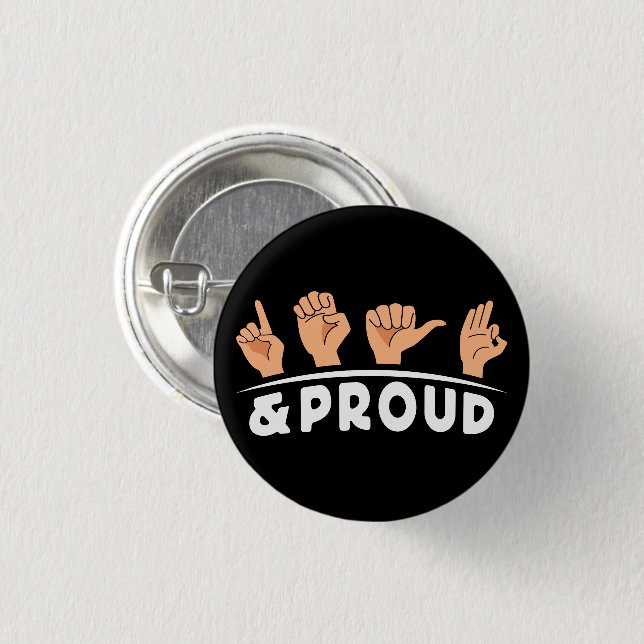 Deaf And Proud Deaf People Fingerspelling Sign Art 3 Cm Round Badge (Front & Back)