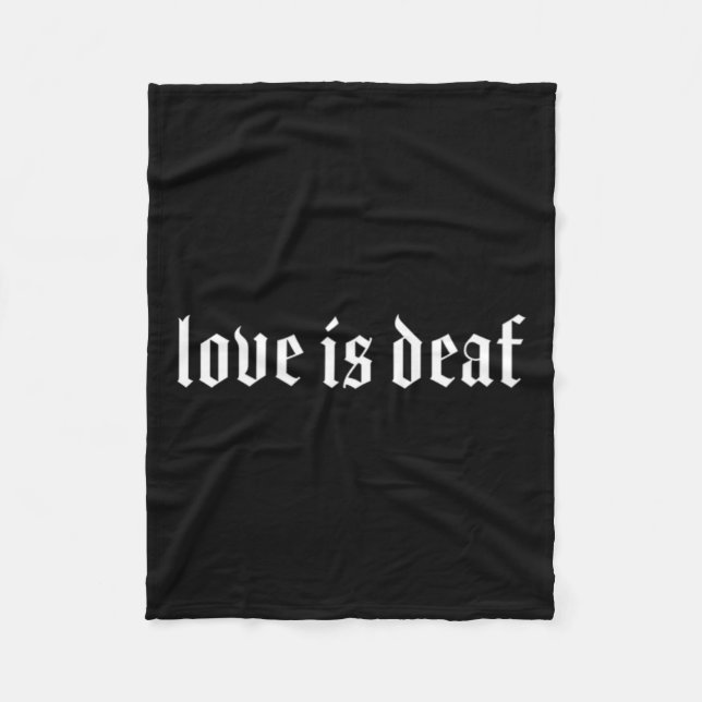 Deaf Asl Hand Gesture Deaf Hearing Loss Awareness  Fleece Blanket (Front)