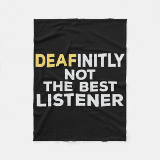 Deaf Asl Sign Language Hearing Loss Awareness  Fleece Blanket