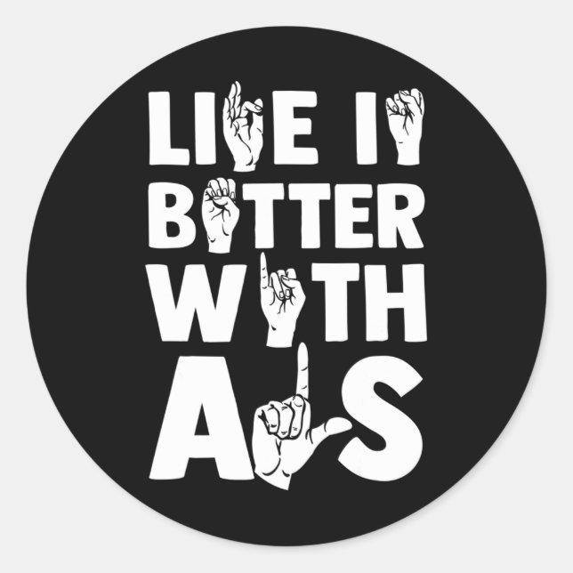 Deaf Awareness And Sign Language 2  Classic Round Sticker (Front)