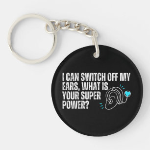 Deaf Awareness - Cochlear Implant Super Power Key Ring