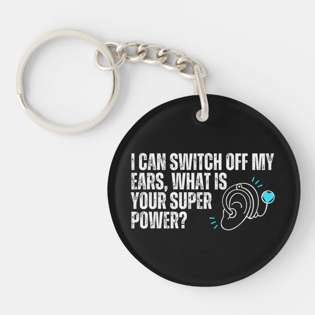 Deaf Awareness - Cochlear Implant Super Power Key Ring (Front)