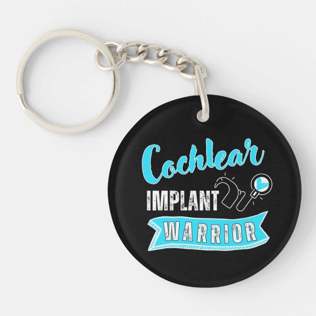 Deaf Awareness - Cochlear Implant Warrior  Key Ring (Front)