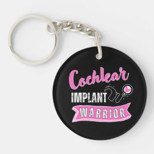 Deaf Awareness - Cochlear Implant Warrior  Key Ring