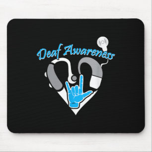Deaf Awareness Hearing Aid Asl Cochlear Implant Mouse Pad