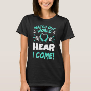 Deaf Awareness Hearing Aid Implant ASL T-Shirt