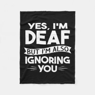 Deaf Awareness Hearing Loss Deaf Culture And Sign Fleece Blanket
