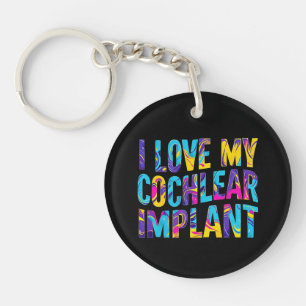 Deaf Awareness - I Love my Cochlear Implant Key Ring