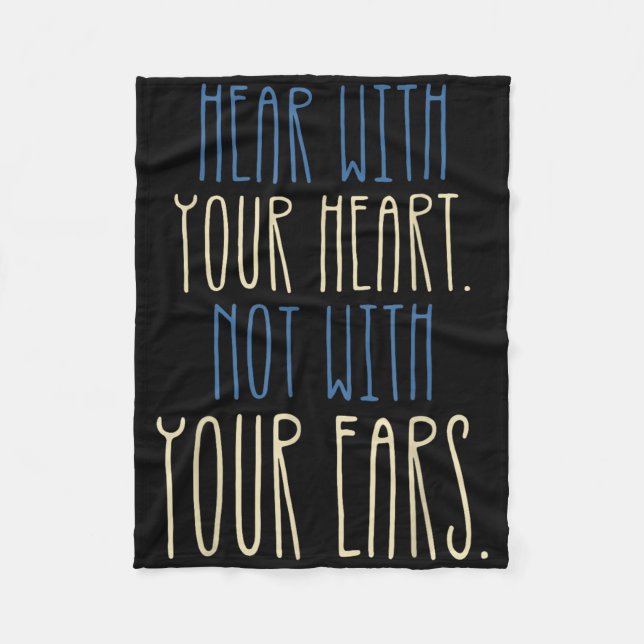Deaf Awareness Language Deafness Disability Deaf P Fleece Blanket (Front)