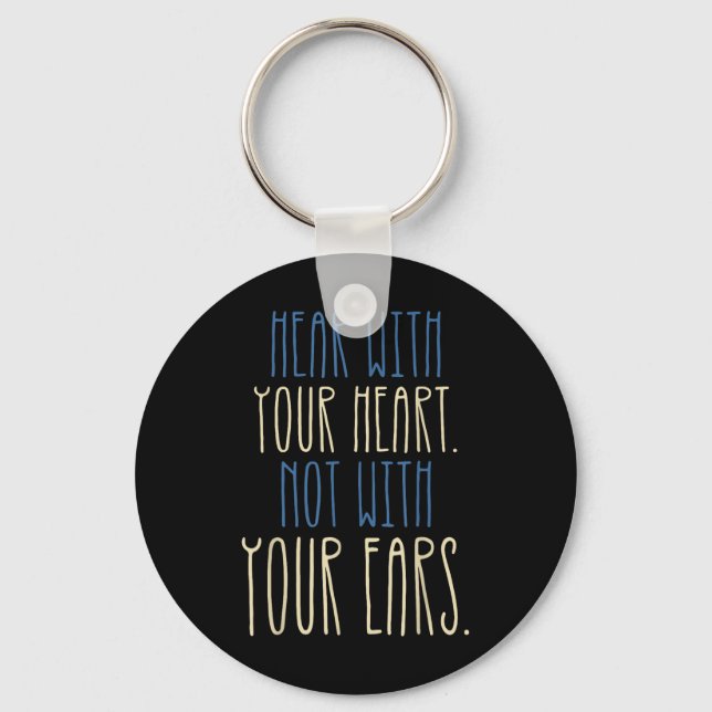 Deaf Awareness Language Deafness Disability Deaf P Key Ring (Front)