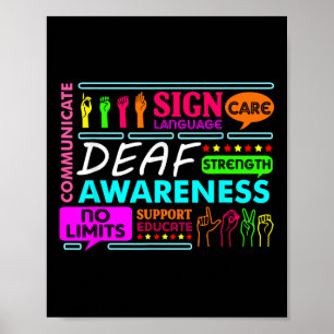 Deaf Awareness Sign Deafness Hearing Loss Warrior
