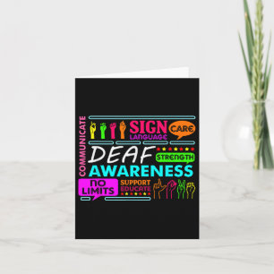Deaf Awareness Sign Deafness Hearing Loss Warrior  Card