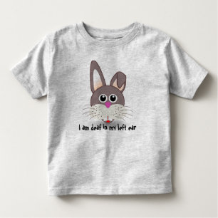 Deaf Bunny: Left Ear Deaf Kids Shirt