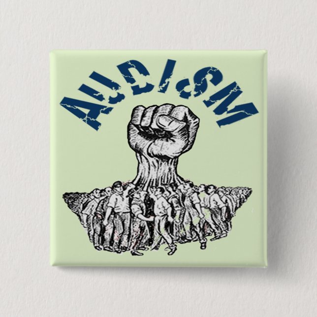 Deaf Civil Rights Movement Against Audism 15 Cm Square Badge (Front)