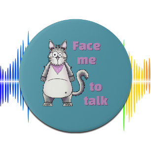 Deaf Daisy Cat Hearing Loss Awareness Personalised 7.5 Cm Round Badge