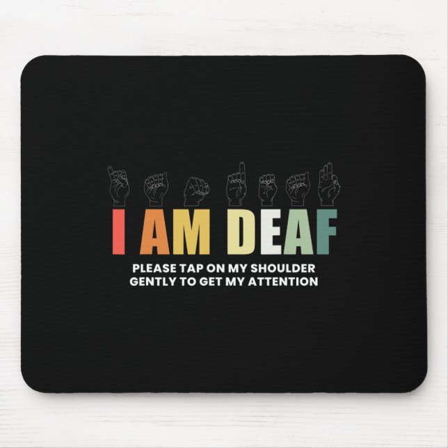 Deaf Deaf-mute Sign-language  Mouse Pad (Front)