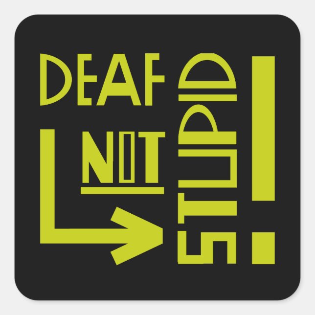 Deaf Disability Awareness Square Sticker (Front)