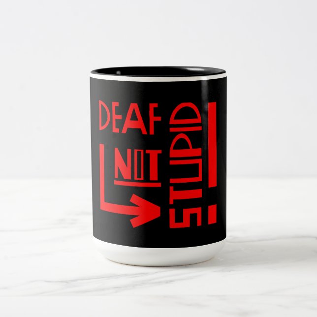 Deaf Disability Awareness Two-Tone Coffee Mug (Center)