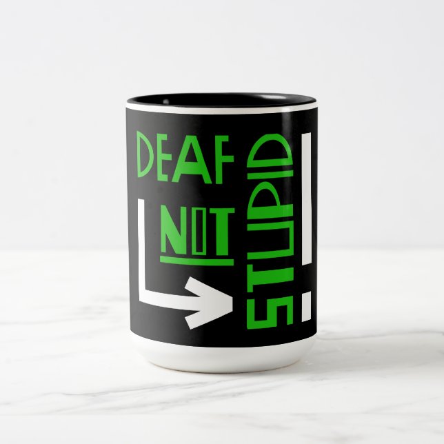 Deaf Disability Awareness Two-Tone Coffee Mug (Center)
