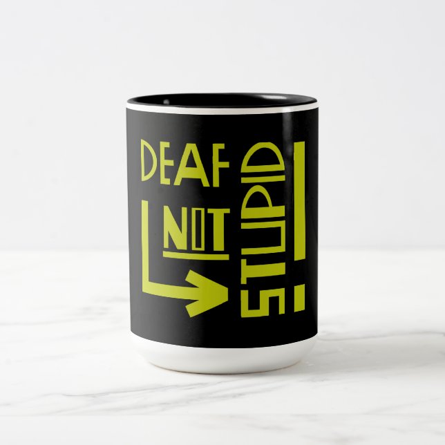 Deaf Disability Awareness Two-Tone Coffee Mug (Center)