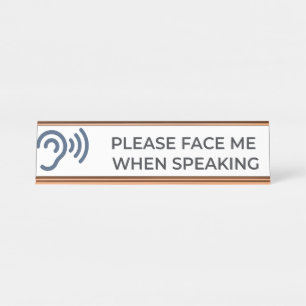 Deaf Hard of Hearing Disability Awareness Acrylic  Desk Name Plate