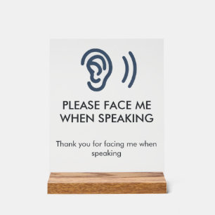 Deaf Hard of Hearing Disability Awareness Acrylic Sign
