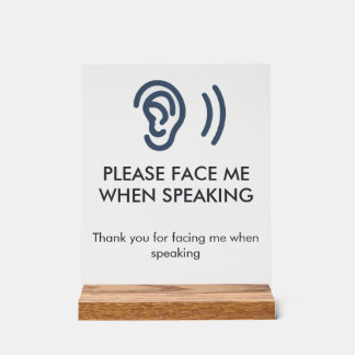 Deaf Hard of Hearing Disability Awareness Acrylic  Sign