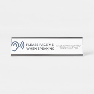 Deaf Hard of Hearing Disability Awareness DeskSign Desk Name Plate