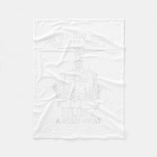 Deaf Hear Huey A Mile Away Of Funny Veteran Huey H Fleece Blanket