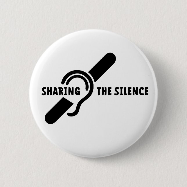 Deaf, hearing impaired, deafness, gestures of lang 6 cm round badge (Front)