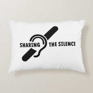 Deaf, hearing impaired, deafness, gestures of lang decorative cushion