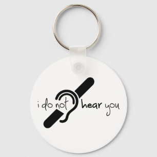 Deaf, hearing impaired, deafness, hearing loss sig key ring