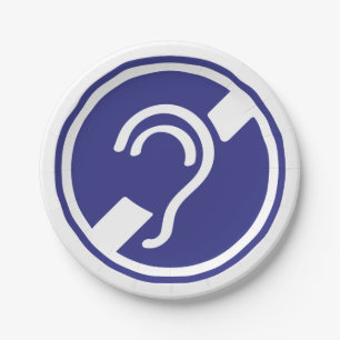 Deaf, hearing impaired, deafness, hearing loss sig paper plate