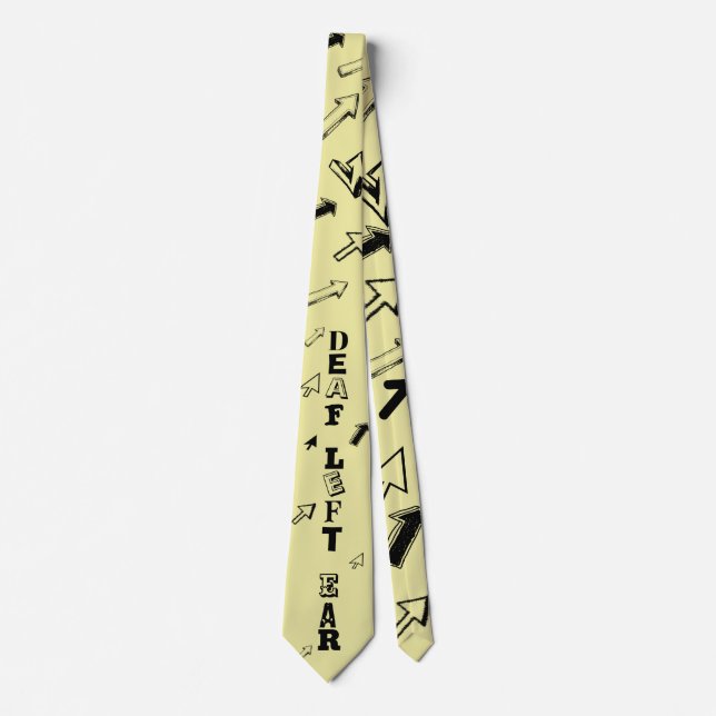 Deaf left ear hard of hearing deafness Tie (Front)
