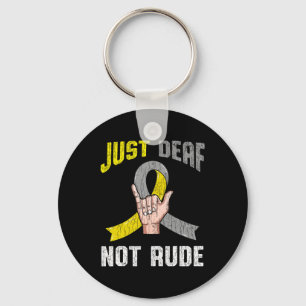 Deaf Not Rude Apparel Awareness Asl Language Fun G Key Ring