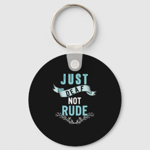 Deaf Not Rude Awareness Yellow Ribbon Asl Language Key Ring