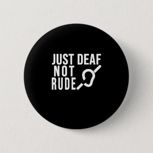 Deaf Not Rude Deaf Awareness Yellow Ribbon Asl Lan 6 Cm Round Badge