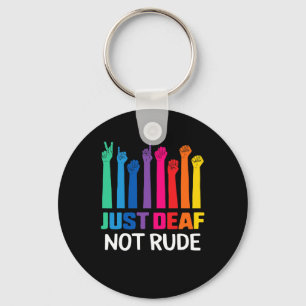 Deaf Not Rude Deaf Awareness Yellow Ribbon Asl Lan Key Ring