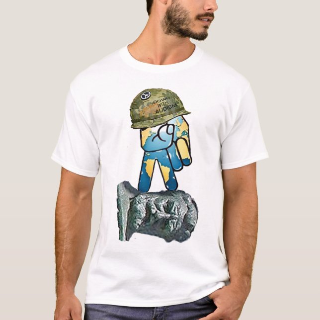 Deaf People Standing Up Against Audism T-Shirt (Front)