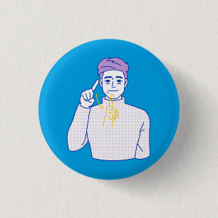 deaf person blue button