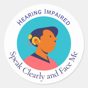 Deaf Person Symbol Classic Round Sticker