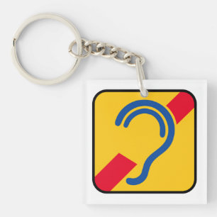 Deaf. Poor hearing, deafness, Limited hearing. Key Ring