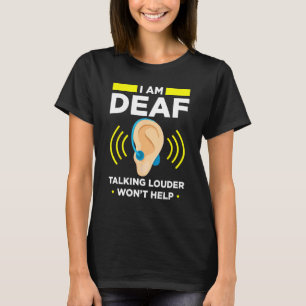 Deaf Pride ASL Hand Gesture Hearing Aid Hand Sign T-Shirt
