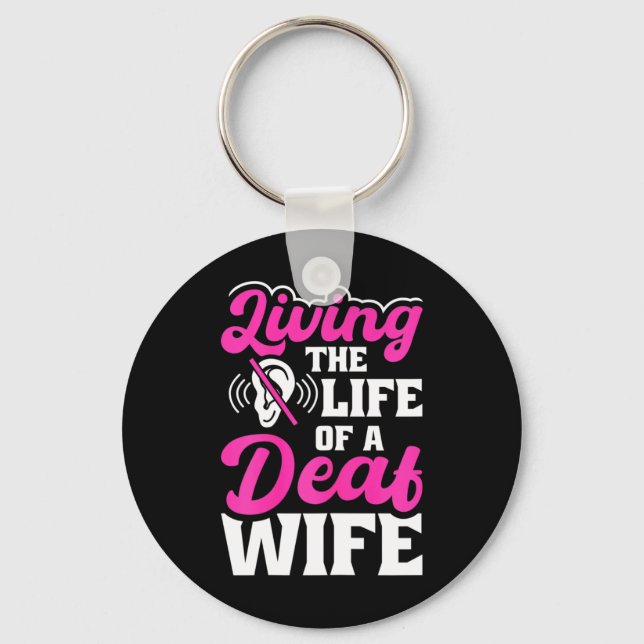 Deaf Pride Hearing Loss Awareness Deaf Awareness  Key Ring (Front)