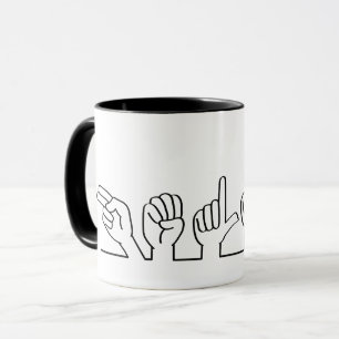 Deaf, sign-language hello. Budget or greeting Mug